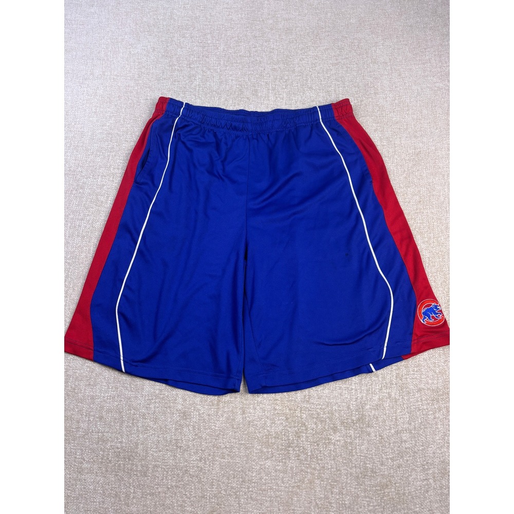 Stitches Chicago Cubs Mens Mesh Basketball Shorts Blue Red Large MLB